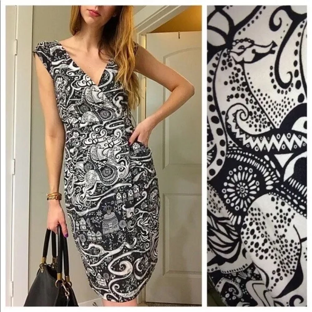 Anthropologie Moulinette Soeurs Swirling Villages dress Size 10 Women's - Picture 1 of 8